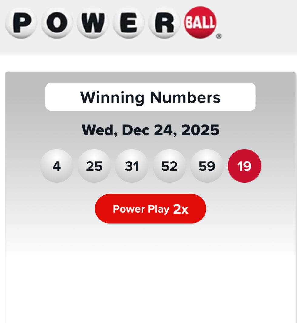 Powerball: números ganadores del sorteo del miércoles 24 de diciembre