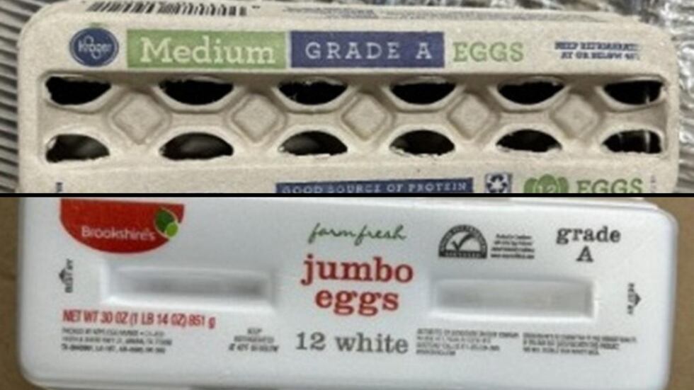These photos show some of the eggs included in the recall.