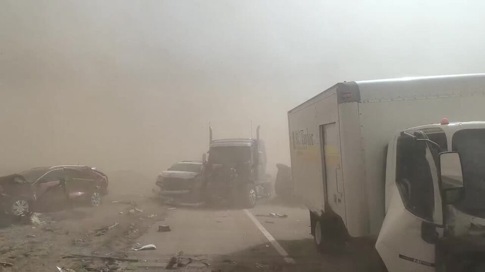 March 14 I-27 crash footage