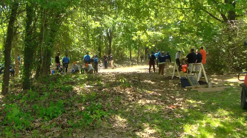 Law enforcement is searching through a wooded area in Hickory Hill after additional human...