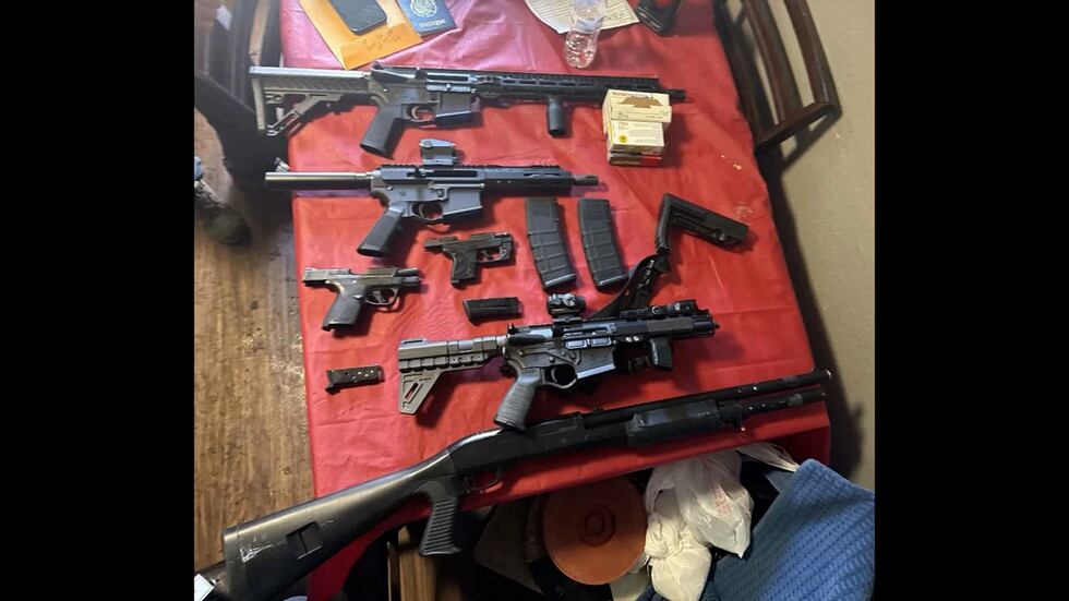 The firearms seized during the investigation.