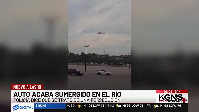 Persecución termina con vehículo sumergido en el Río Bravo